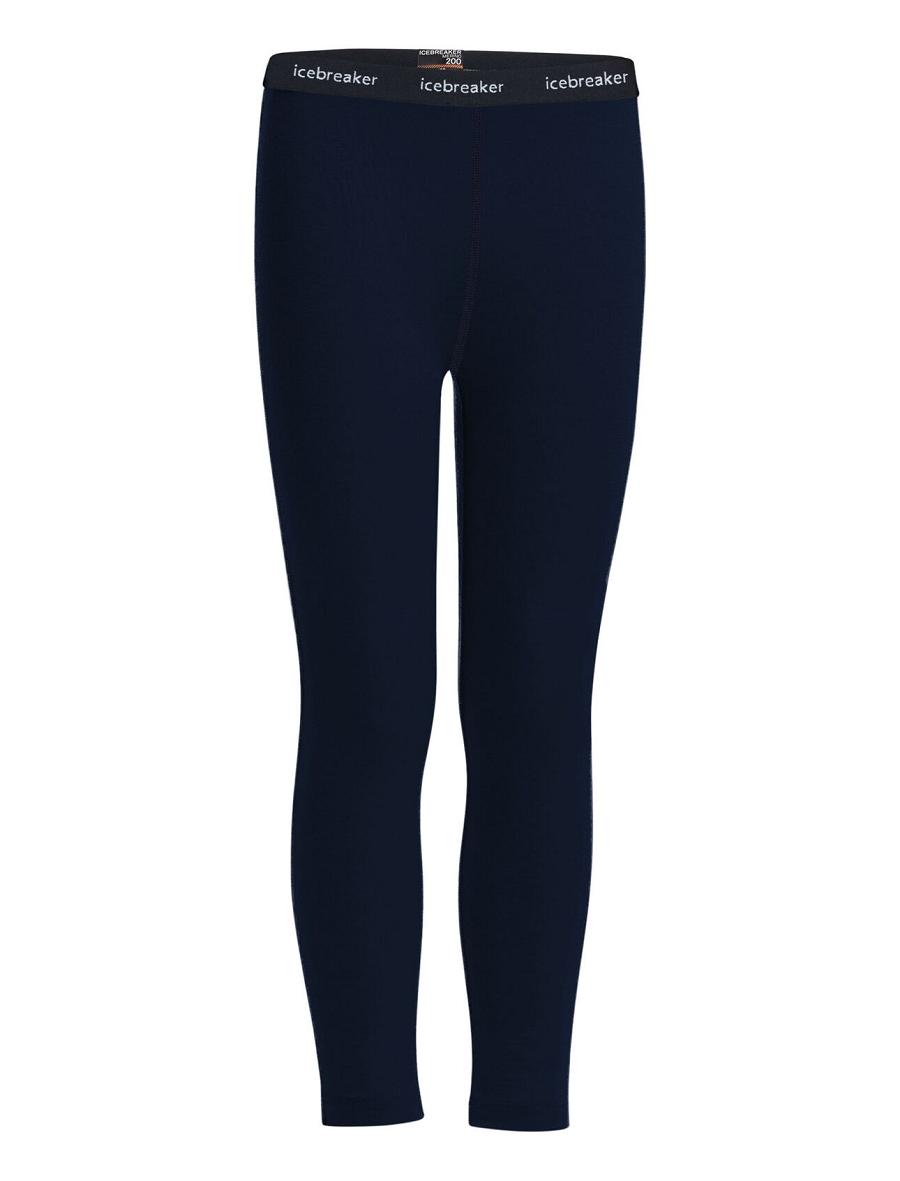 Midnight Navy Kids\' Icebreaker Merino 200 Oasis Thermal Leggings | USA 1933YXFU